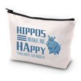 thumbnail image 1 of Hippos Lover Cosmetic Bag Hippopotamus Gift Hippos Make Me Happy You Not So Much Animal Hippos Lover Gifts Travel Zipper Pouch Hippo Gifts, 1 of 6