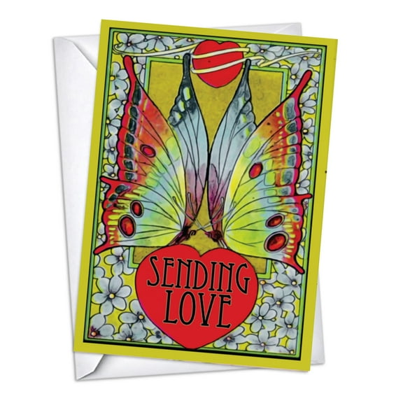 Hippy Butterfly Mother's Day Greeting Cards | 1 Pack Single (5x7)