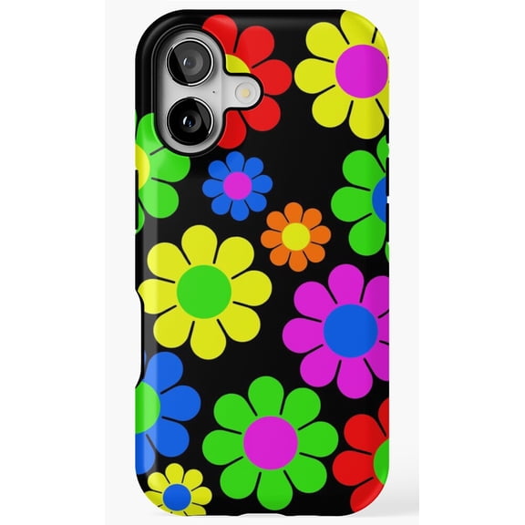 Hippy Flower Daisy Spring Pattern Retro 60s Style Phone Case for iPhone 17 16 15 14 13 12 11 Pro Max