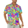 thumbnail image 1 of Hippy Flowers Vacation Shirt Retro Modern Art Hawaiian Casual Shirts Men Vintage Blouses S, 1 of 5