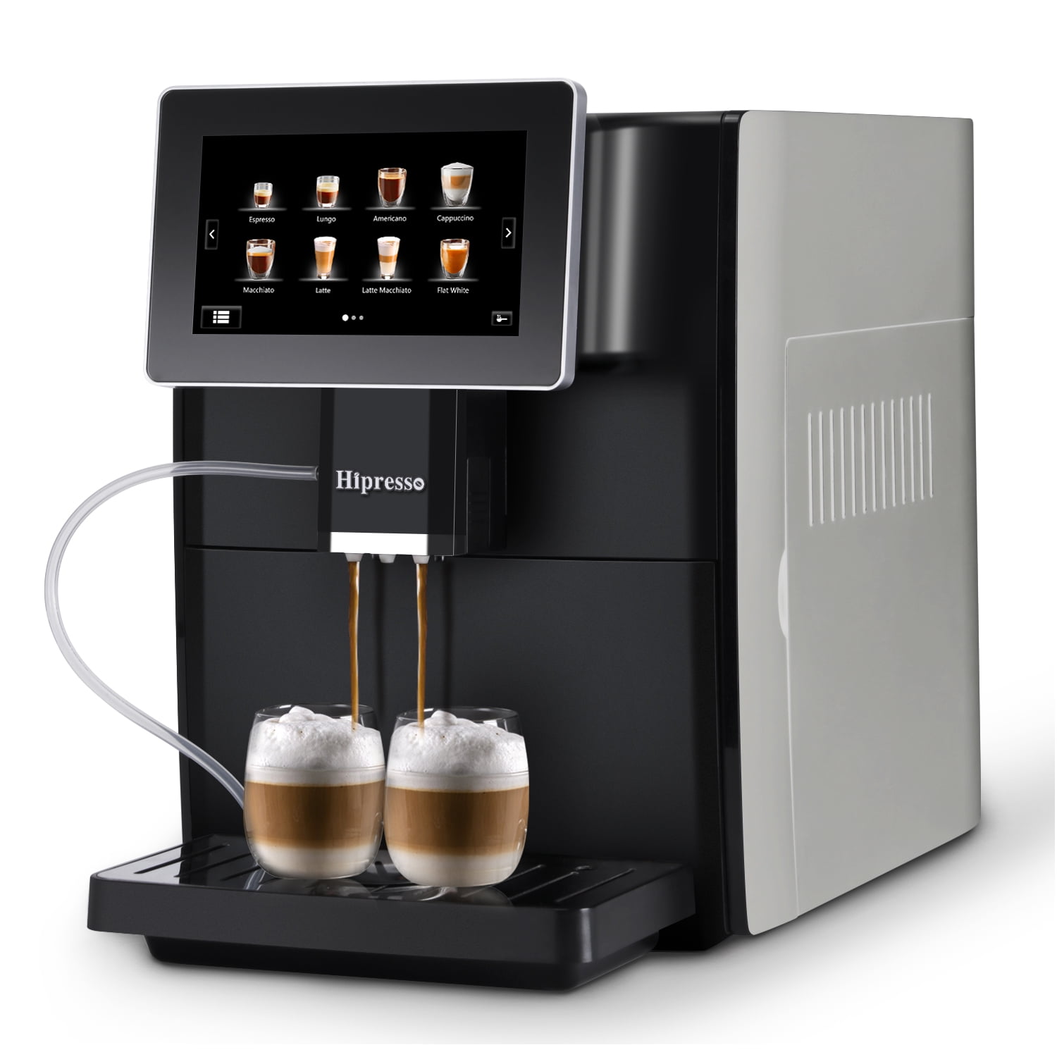 Mcilpoog Super-Automatic Espresso Coffee Machine with Smart Touch Screen for Brewing 16 Coffee Drinks WS-203
