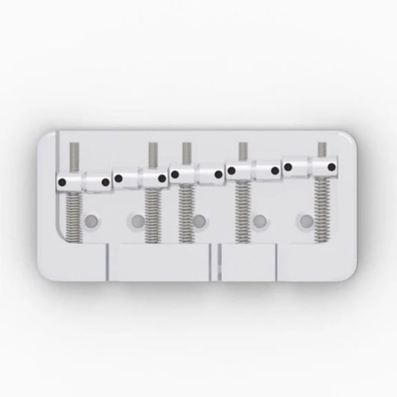 Hipshot 5-String "B" Aluminum Bass Bridge, CHROME - .750" (19MM) STRING SPACING