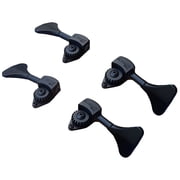 Hipshot Ultralite Bass Guitar Tuner Set - 4 Black Tuners - 3/8" Post Size - 2 Bass Side + 2 Treble Side