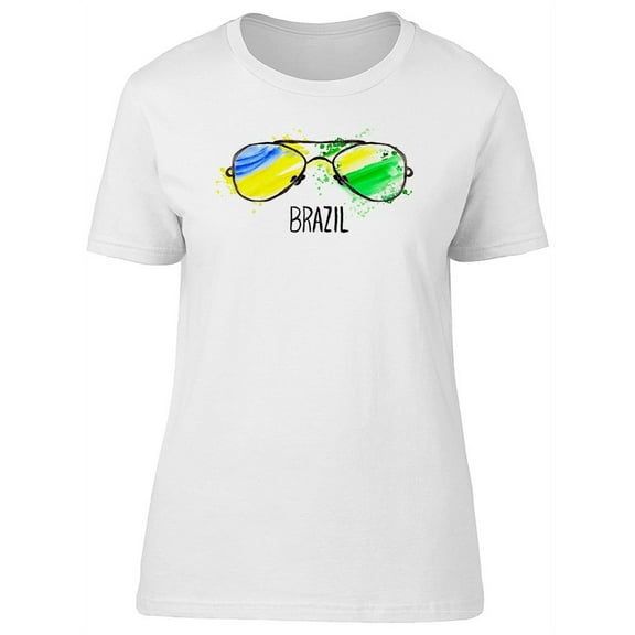 Hipster Aviator Glasses Brazil T-Shirt Women -Image by Shutterstock, Female Small