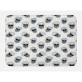 thumbnail image 1 of Hipster Bath Mat, Repeating Funny Pattern of Skulls with Long Beard Hat and Sunglasses on Splashes, Plush Bathroom Decor Mat with Non Slip Backing, 29.5" X 17.5", Multicolor, by Ambesonne, 1 of 2