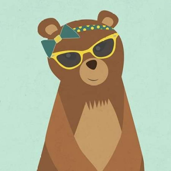 Hipster Bear I Canvas Art - Sd Graphics Studio (24 x 24)