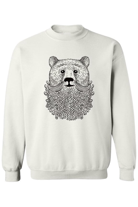 Hipster Bear With Beard Sweatshirt Men -Image by Shutterstock, Male Small