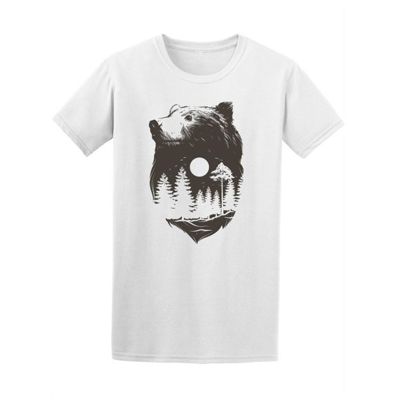Hipster Bear With Landscape T-Shirt Men -Image by Shutterstock, Male 3X-Large