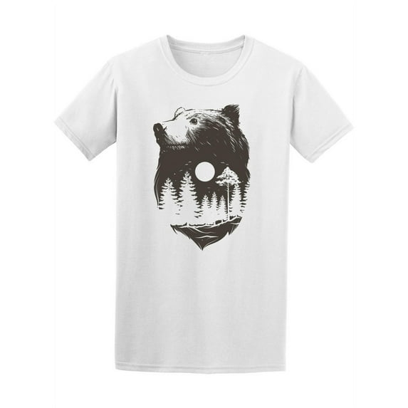 Hipster Bear With Landscape T-Shirt Men -Image by Shutterstock, Male Large