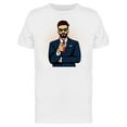 thumbnail image 1 of Hipster Beard Businessman T-Shirt Men -Image by Shutterstock, Male Small, 1 of 2