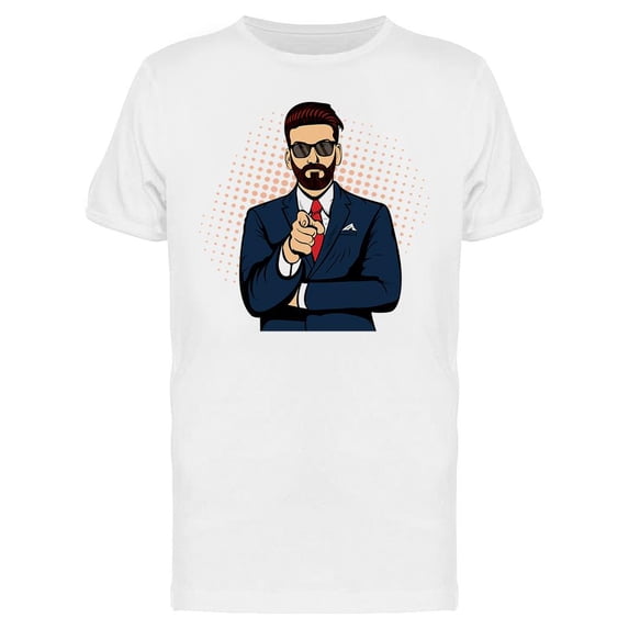 Hipster Beard Businessman T-Shirt Men -Image by Shutterstock, Male Small