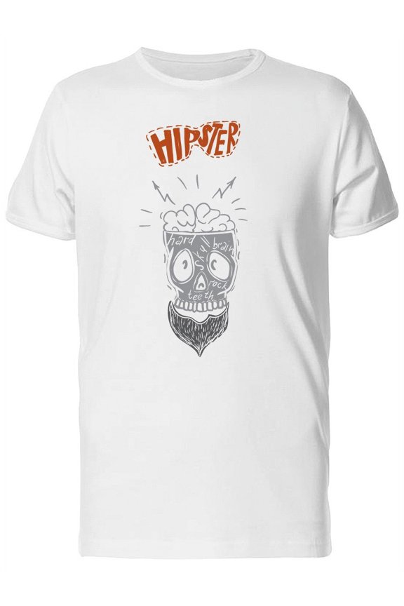 Hipster Bearded Hard Brain Tee Men's -Image by Shutterstock