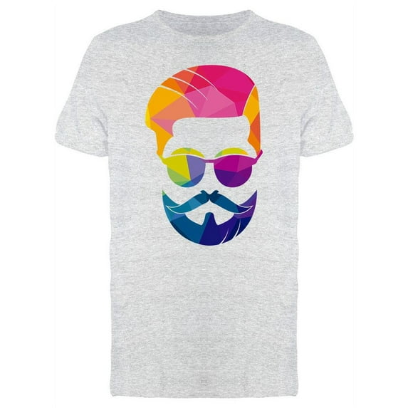 Hipster Bearded Man Design T-Shirt Men -Image by Shutterstock, Male Large