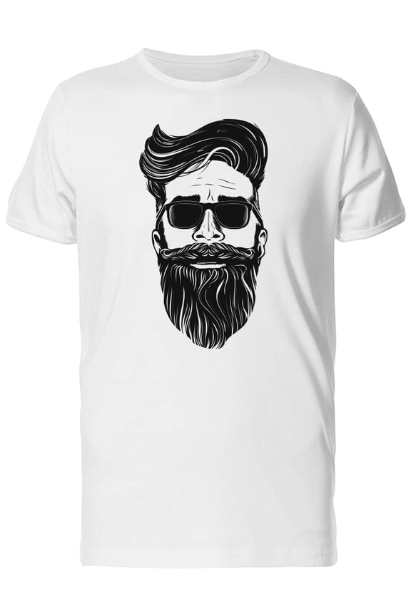 Hipster Bearded Man Smile T-Shirt Men -Image by Shutterstock, Male Small