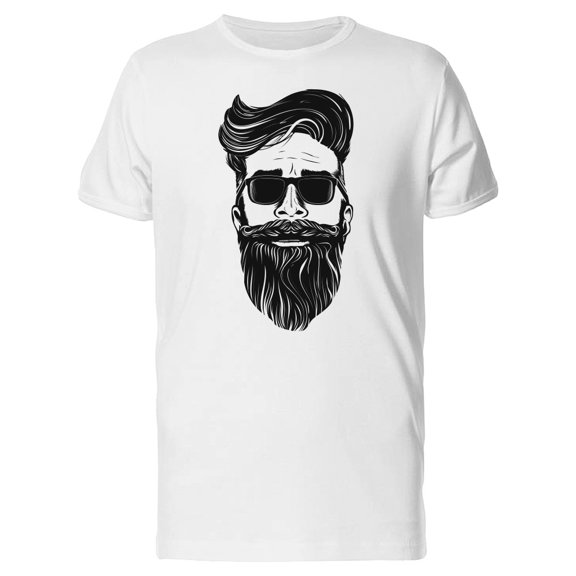 Hipster Bearded Man Smile T-Shirt Men -Image by Shutterstock, Male Small