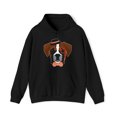 thumbnail image 1 of Hipster Boxer Dog Graphic Hoodie Sweatshirt, Sizes S-5XL, 1 of 9