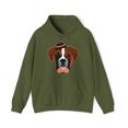 thumbnail image 1 of Hipster Boxer Dog Graphic Hoodie Sweatshirt, Sizes S-5XL, 1 of 9