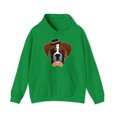 thumbnail image 1 of Hipster Boxer Dog Graphic Hoodie Sweatshirt, Sizes S-5XL, 1 of 9