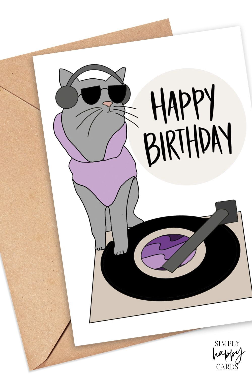 Cat Rapper Birthday Hipster Cat Birthday Card –