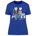 thumbnail image 1 of Hipster Cat Love In Paris Eiffel T-Shirt Women -Image by Shutterstock, Female Small, 1 of 2