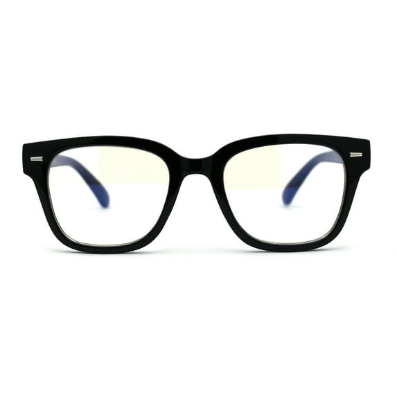 Hipster Classic Thick Horn Rim Blue Light Flitering Computer Glasses Black