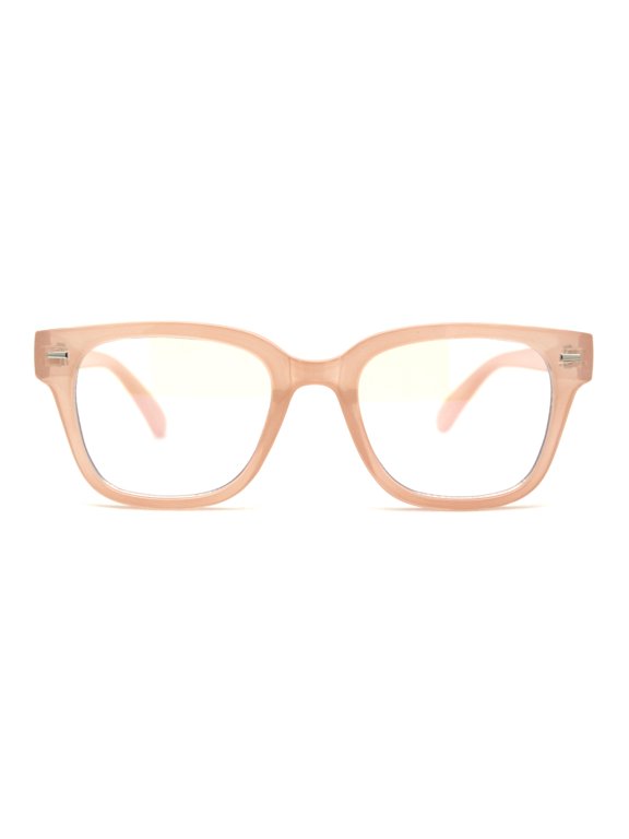 Hipster Classic Thick Horn Rim Blue Light Flitering Computer Glasses Peach