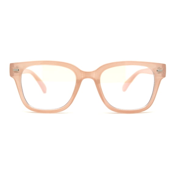 Hipster Classic Thick Horn Rim Blue Light Flitering Computer Glasses Peach