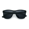 thumbnail image 1 of Hipster Color Mirror Inset Shield Lens Horn Rim Retro Plastic Sunglasses All Black, 1 of 7