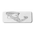 thumbnail image 1 of Hipster Computer Mouse Pad, Serious Man with Long Beard in the Form of a Fist Male Strength and Style, Rectangle Non-Slip Rubber Mousepad Large, 31" x 12" Gaming Size, Black and White, by Ambesonne, 1 of 2