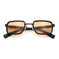 thumbnail image 1 of Hipster Dad Fashion Double Rim Narrow Rectangular Luxury Sunglasses Gunmetal Black - Beige, 1 of 7