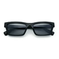 thumbnail image 1 of Hipster Dad Fashion Narrow Rectangle Thick Plastic Horn Rim Sunglasses All Black, 1 of 8