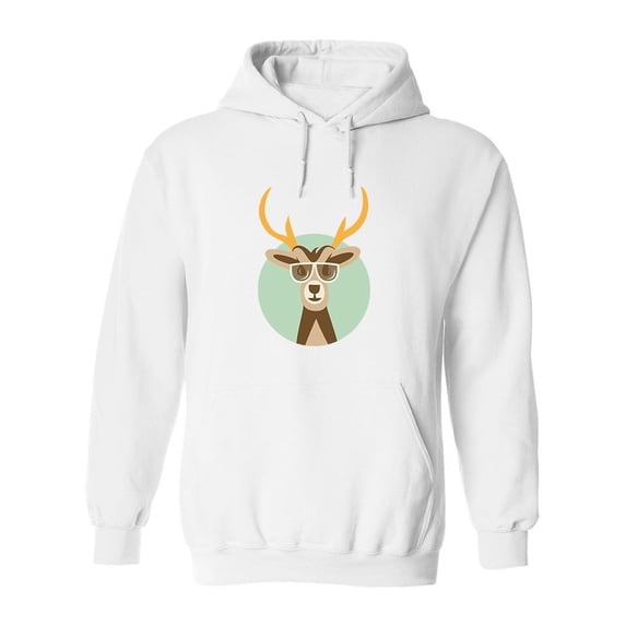 Hipster Deer Design Hoodie Men -Image by Shutterstock, Male Medium
