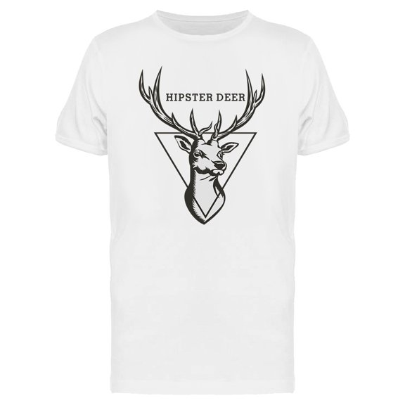 Hipster Deer Triangle T-Shirt Men -Image by Shutterstock, Male 3X-Large