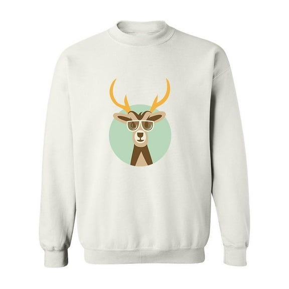 Hipster Deer With Sunglasses Sweatshirt Men -Image by Shutterstock, Male XX-Large
