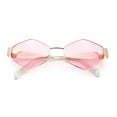 thumbnail image 1 of Hipster Diamond Shape Hustler Metal Rim Retro Fashion Sunglasses Gold - Pink, 1 of 7