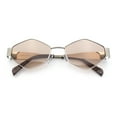 thumbnail image 1 of Hipster Diamond Shape Hustler Metal Rim Retro Fashion Sunglasses Silver - Light Brown, 1 of 1
