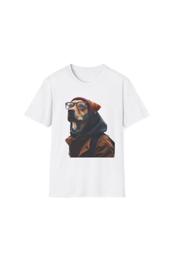 Hipster Dog Cute Pet Portrait Glasses Animal Apparel Fashion T-shirt
