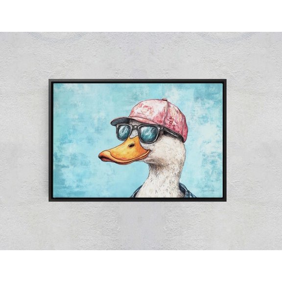 Hipster Duck Pop Animal Classic Accent Portrait Decor Unframed Paper Print