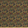 thumbnail image 1 of Ambesonne Hipster Fabric by the Yard Upholstery, Leaves and Hearts, 5 Yards, Multicolor, 1 of 4