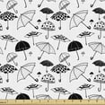thumbnail image 1 of Ambesonne Hipster Fabric by the Yard Upholstery, Hand Drawn Umbrellas Images, 3 Yards, Charcoal Grey and White, 1 of 5