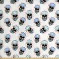 thumbnail image 1 of Ambesonne Hipster Fabric by the Yard Upholstery, Long Beard Skull with Hat, 5 Yards, Multicolor, 1 of 4