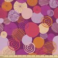 thumbnail image 1 of Ambesonne Hipster Fabric by the Yard Upholstery, Creative Rounds Funny Art, 3 Yards, Dark Magenta and Multicolor, 1 of 5