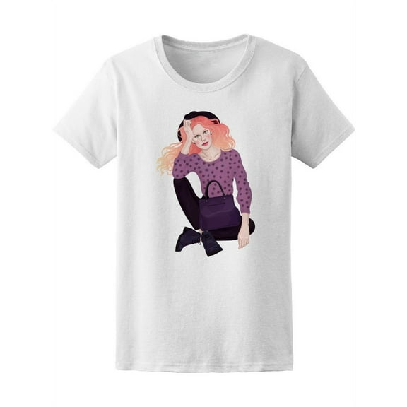 Hipster Fashion Girl Women T-Shirt - Image by Shutterstock, Female x-Large