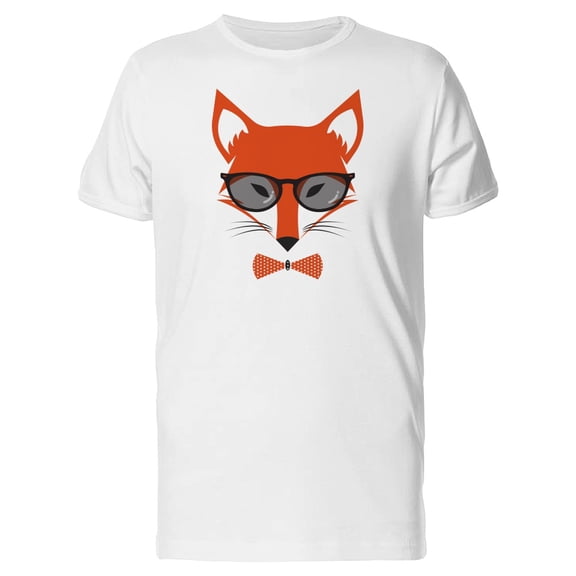 Hipster Fox Head Minimal Art T-Shirt Men -Image by Shutterstock, Male Medium