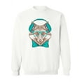 thumbnail image 1 of Hipster Fox With Headphones Sweatshirt Women -Image by Shutterstock, Female 5X-Large, 1 of 4