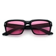 thumbnail image 1 of Hipster Gentleman Rectangular Mens Retro Vintage Vibe Plastic Sunglasses Black - Pink, 1 of 8