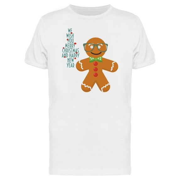 Hipster Gingerbread Man T-Shirt Men -Image by Shutterstock, Male Large