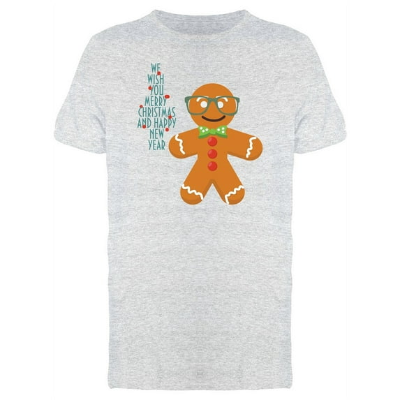 Hipster Gingerbread Man T-Shirt Men -Image by Shutterstock, Male Medium