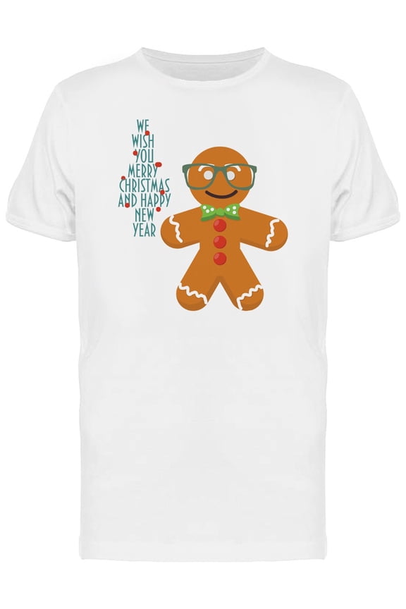 Hipster Gingerbread Man T-Shirt Men -Image by Shutterstock, Male Small