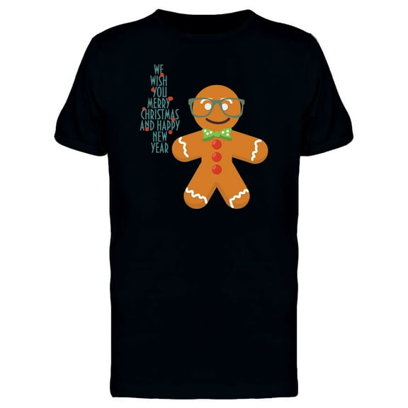 Hipster Gingerbread Man T-Shirt Men -Image by Shutterstock, Male x-Large
